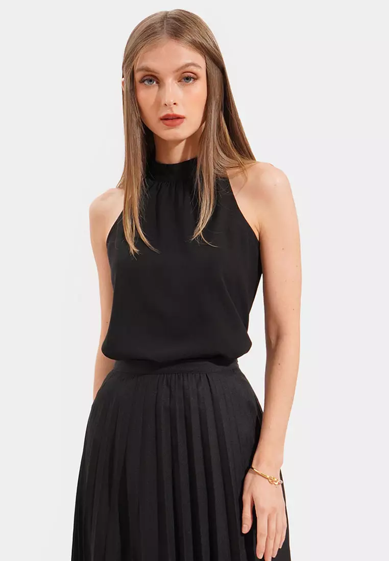 Mock neck online halter top