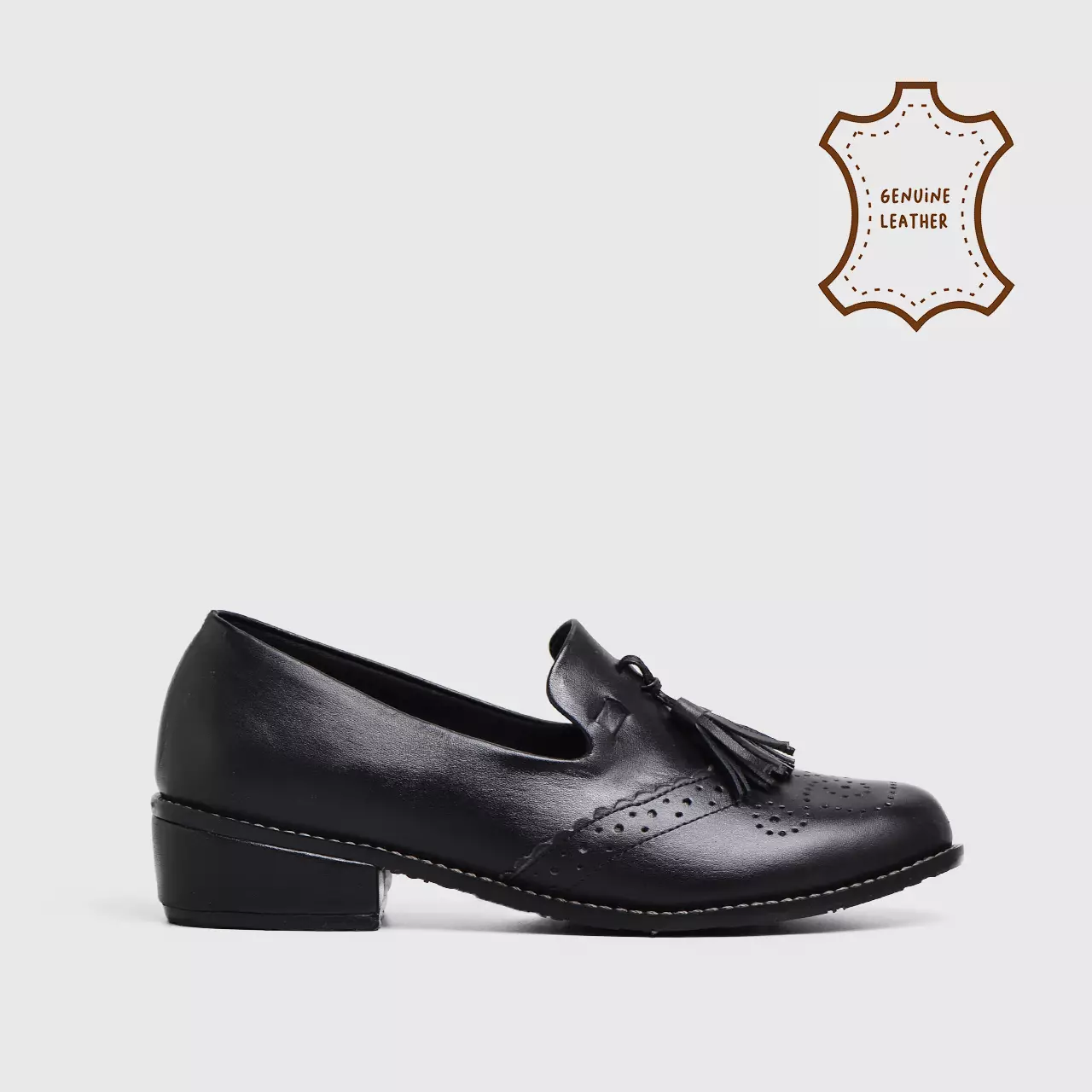 London Mini Heels Genuine Leather Black