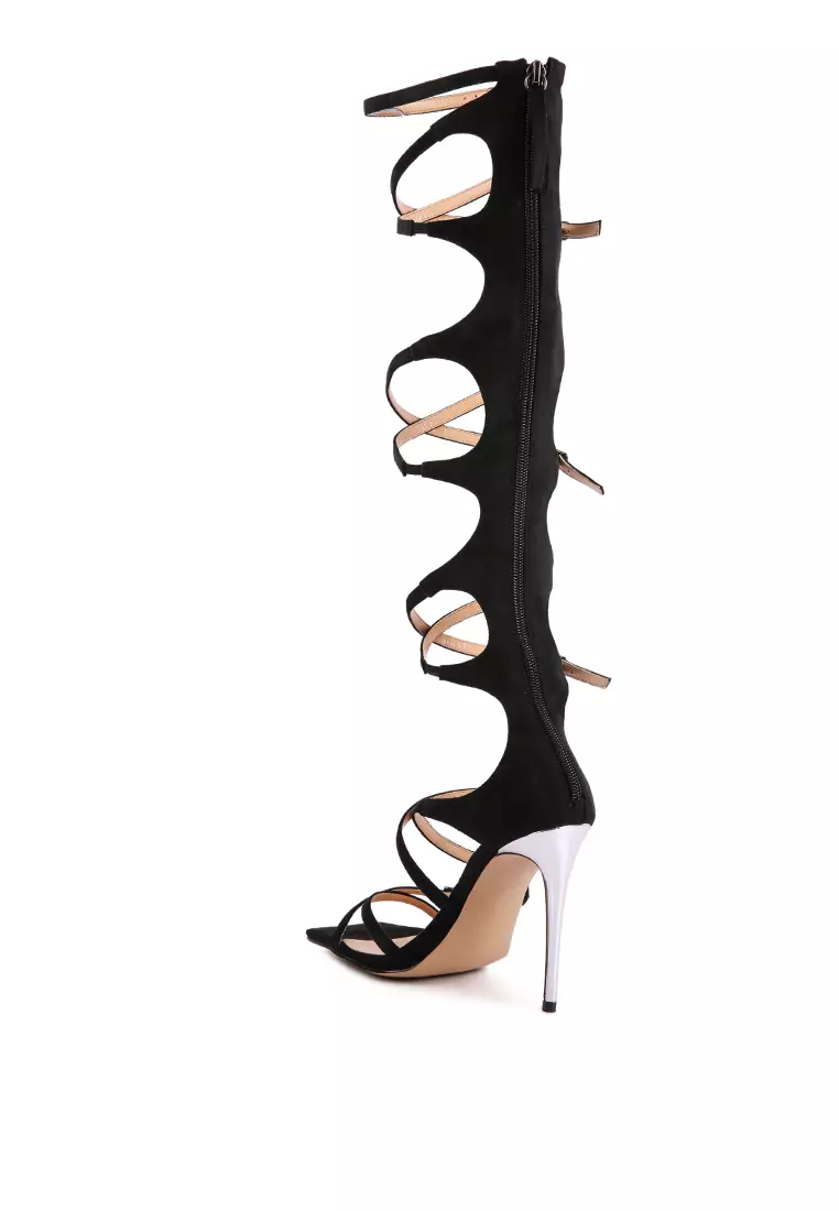 Black Strappy Stiletto Heels