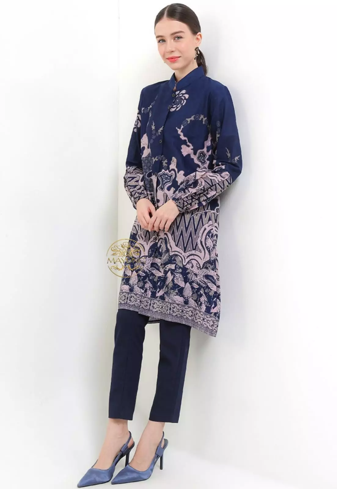 Tunik Batik Respati Navy Premium NLN