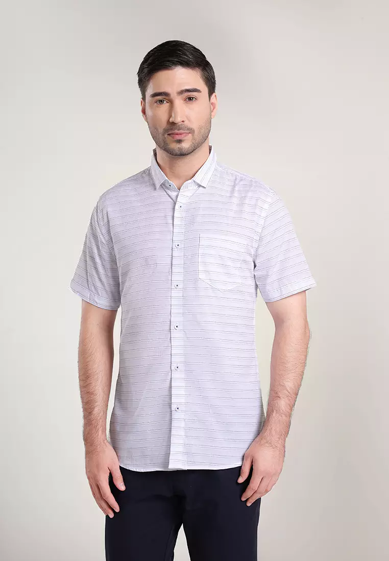 MOC Kemeja Lengan Pendek Pria ENZO - White