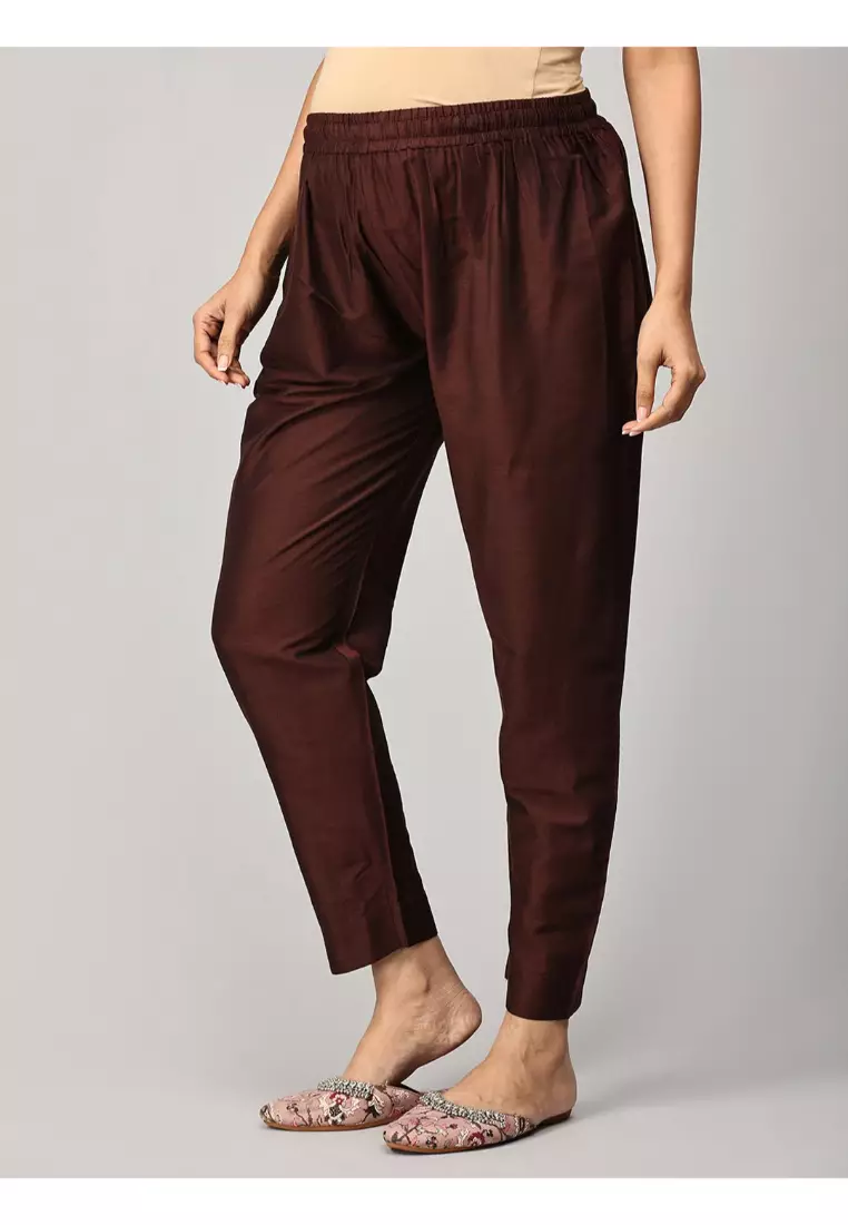 Cozy Cafe Maternity And Nursing Silk Kurta Set - Brown