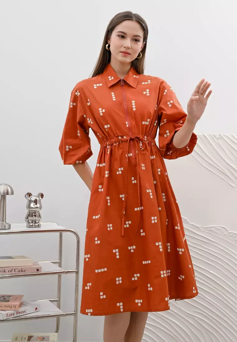 Nayara Dress Batik Yasha Teracota