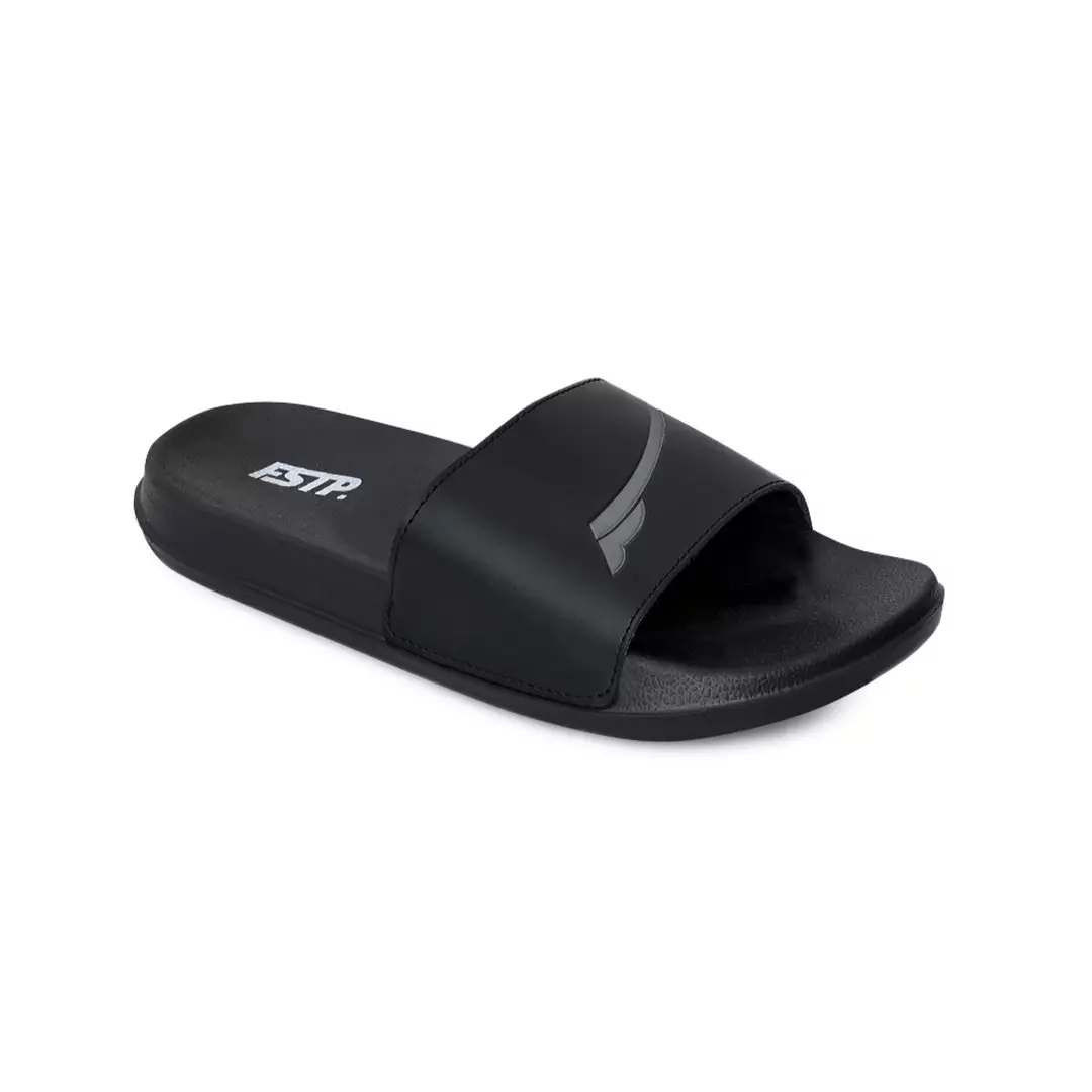 Soul Black Grey Sandal Pria Slide Footstep Footwear