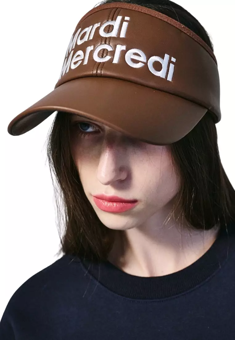 [ACTIF] Faux Leather Sun Visor - Brown Ivory