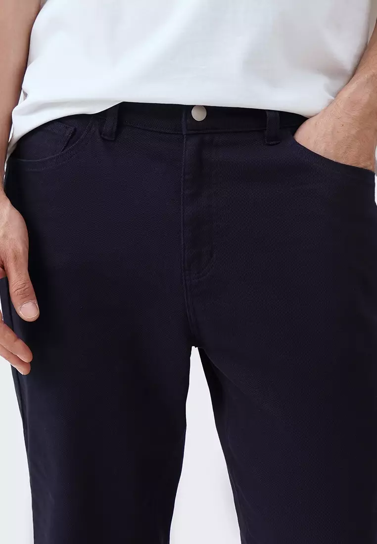 Men's Slim Pleated Trousers with Cuff