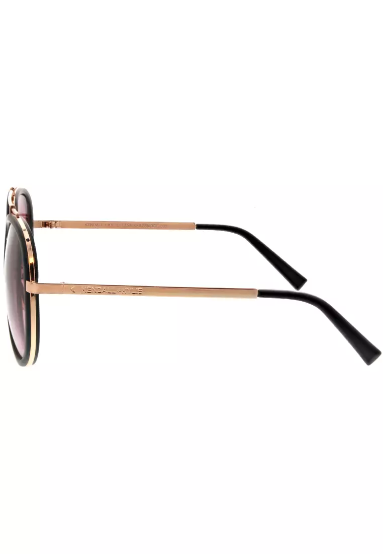 Kendall + Kylie Matte Black Inlay Aviator Lana Sunglasses