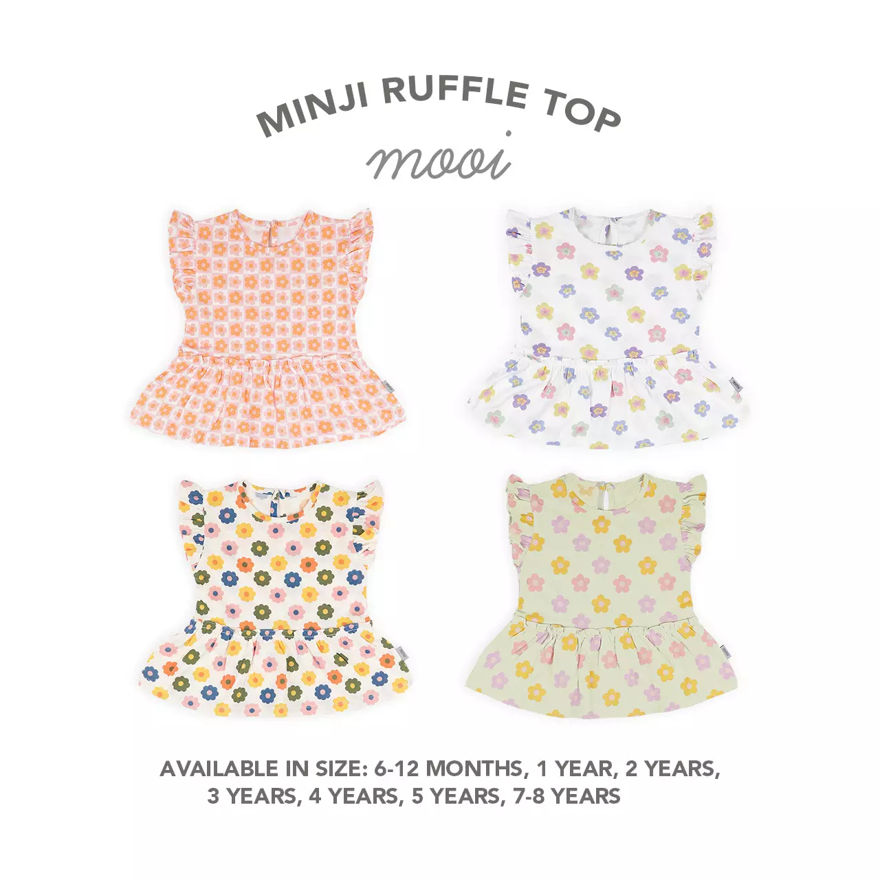 Mooi Atasan Anak Perempuan Minji Ruffle Top - Sage Green