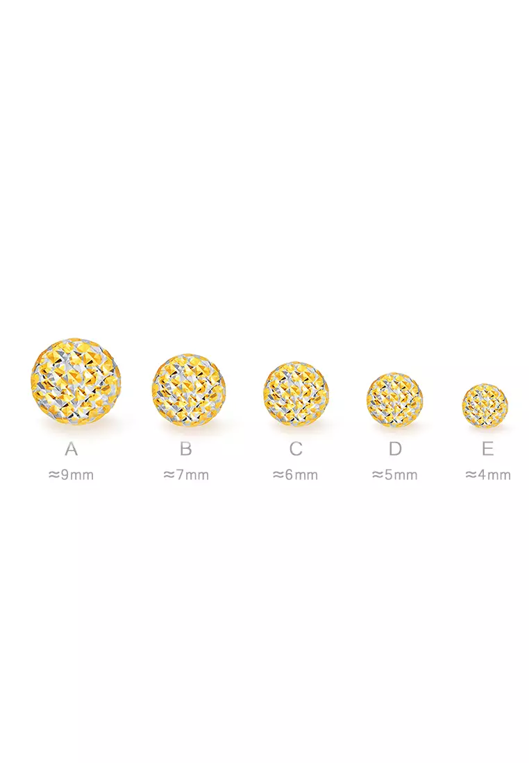 375/9K Gold Hemisphere Earrings S101C