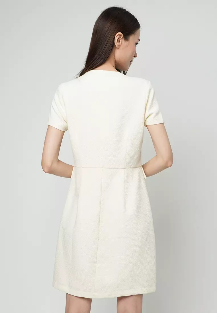Valentine Printed Shift Dress with Button Details