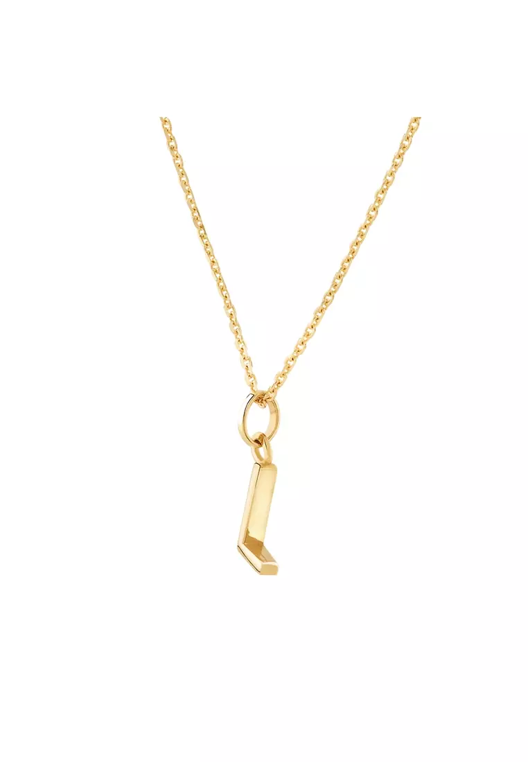 Gold letter l best sale pendant