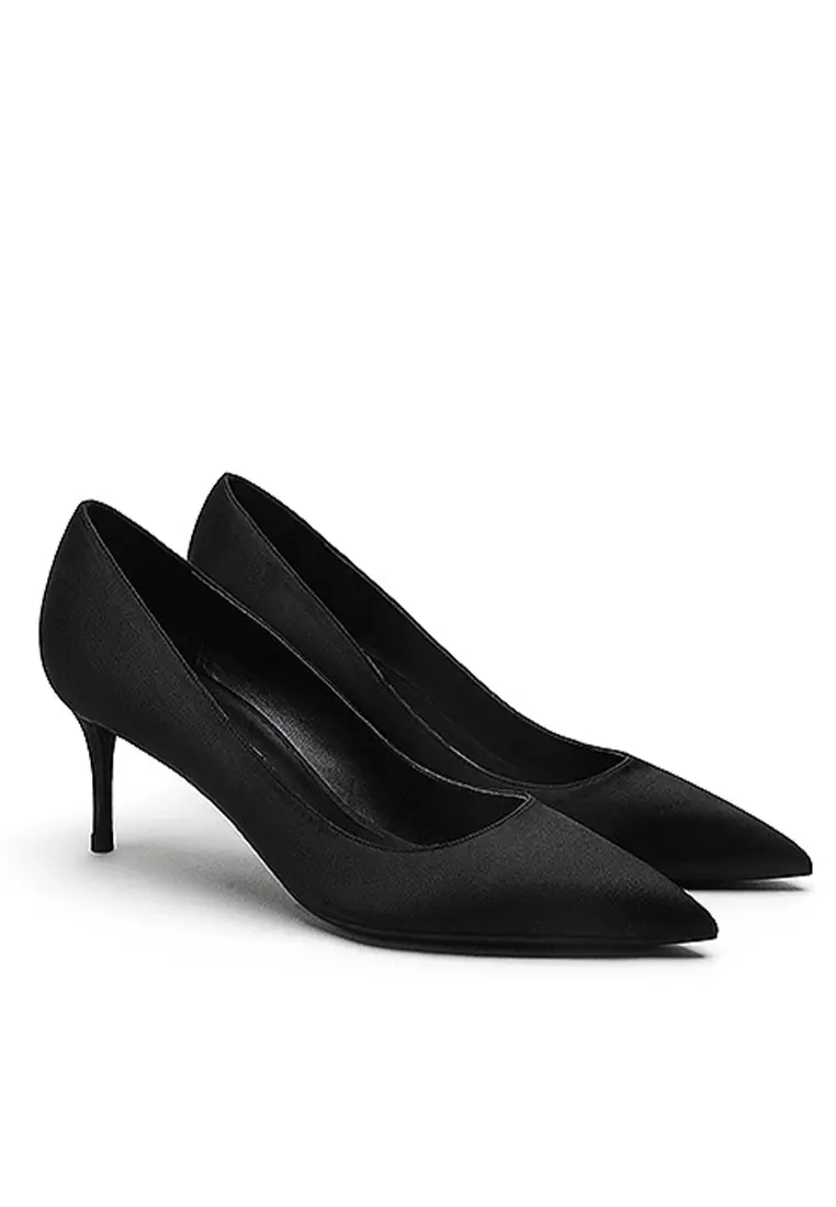 6CM Silk Fabrics Pointed High Heel Shoes HZL163