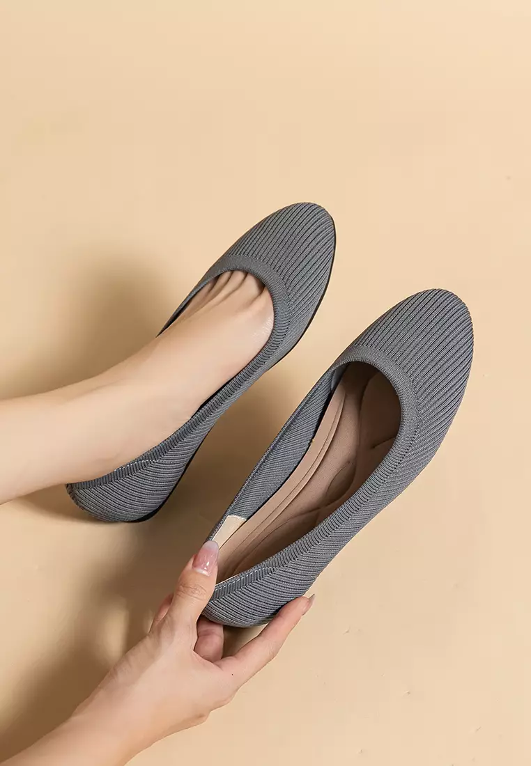 Round-toe Fly Knit‌ Flat Shoes TJ-Y2