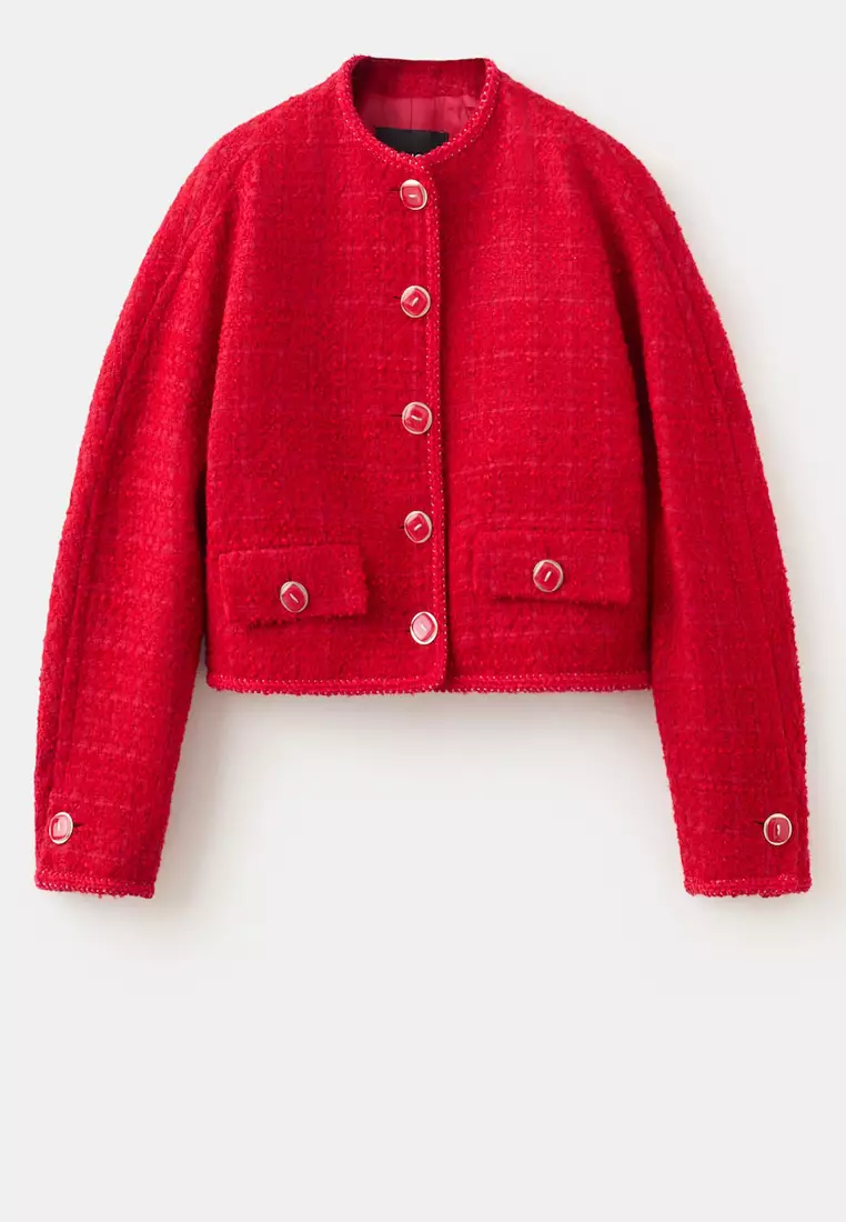 Tweed Jacket With Jewel Buttons