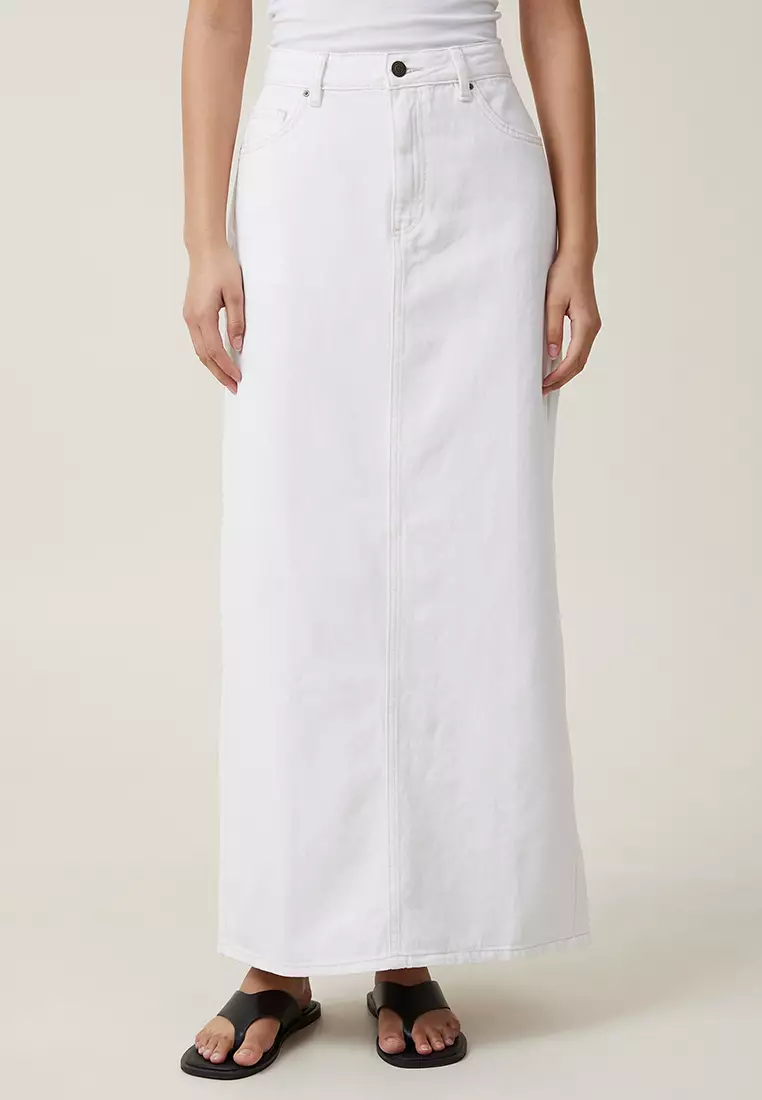 white cotton maxi skirts cheap