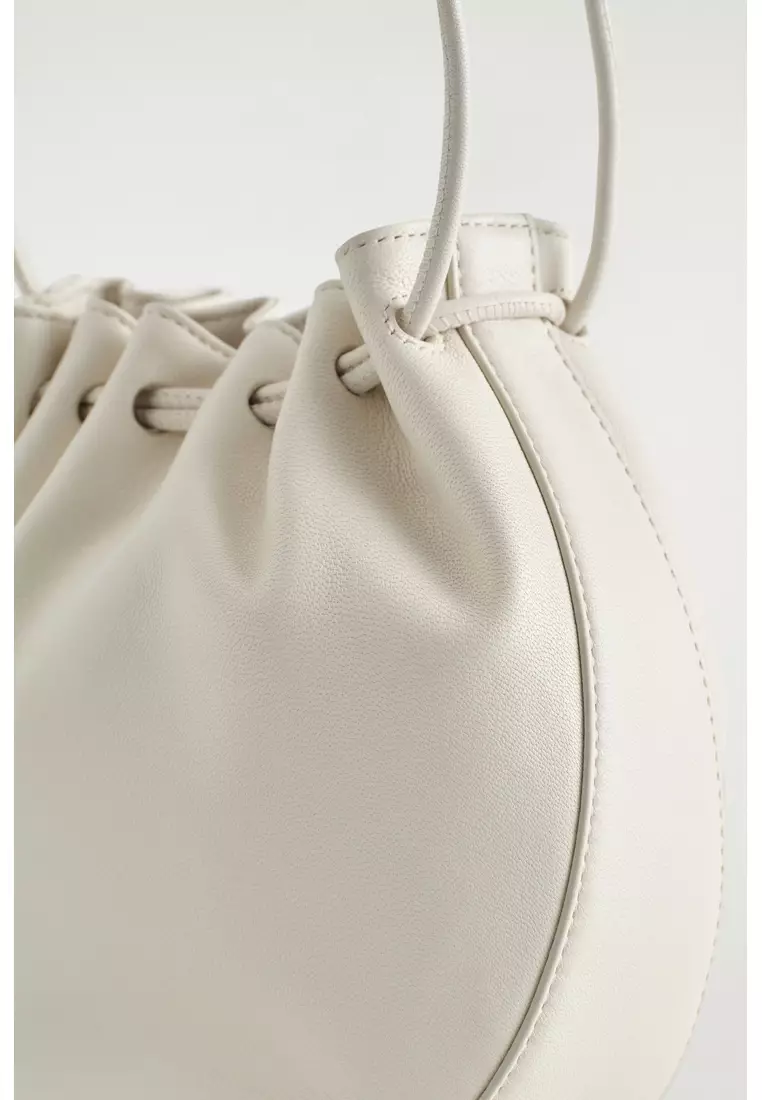 GATHERED POUCH BAG - LEATHER