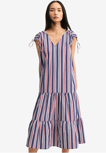 mango striped cotton dress