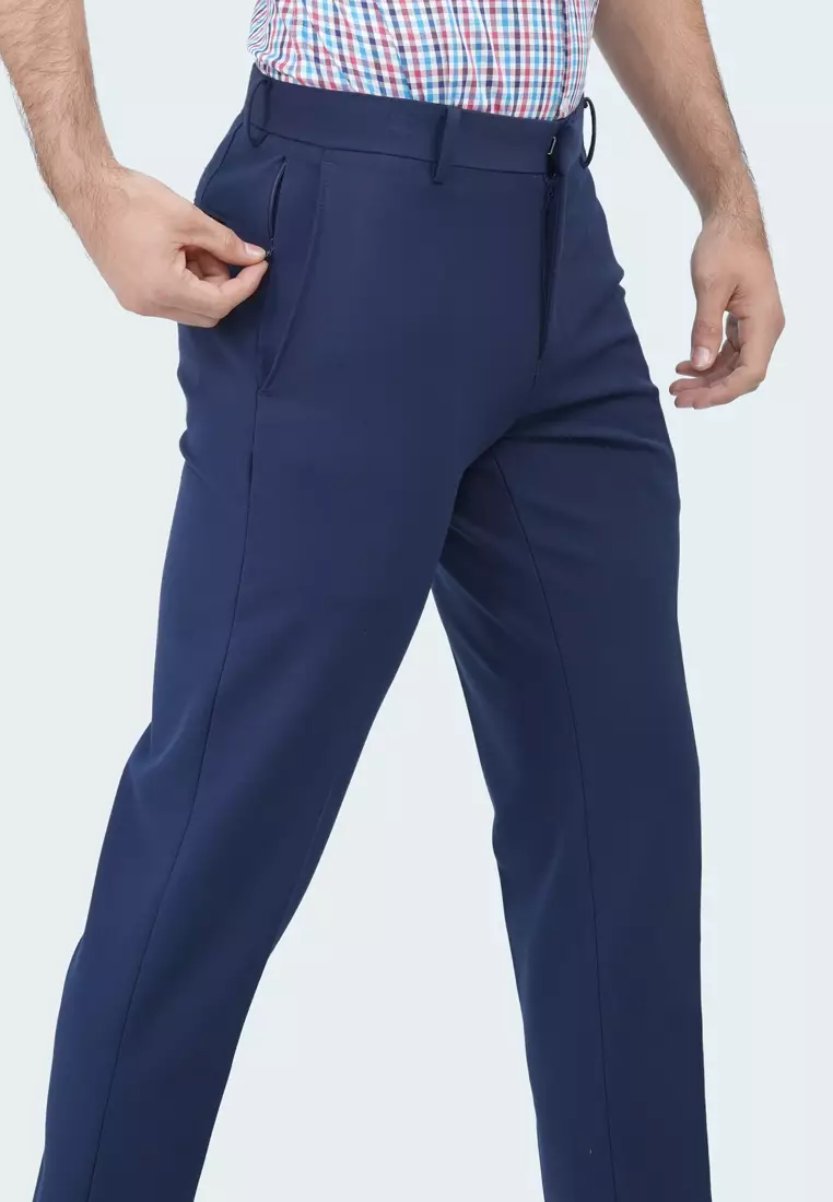 Johnwin - Celana Formal Ankle Pants - Slim Fit - Polyester - Alpha Pants Navy - F.1031.012.127.C