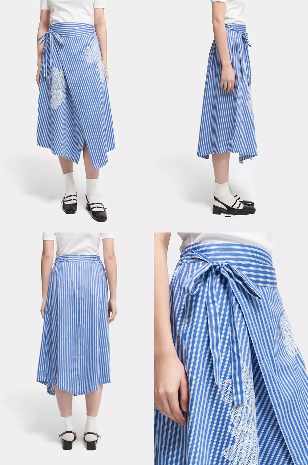 COTTONINK X Artkea - Bawahan Rok Wanita Navy Midi Halliday