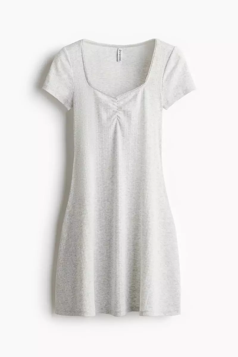 Pointelle-jersey dress