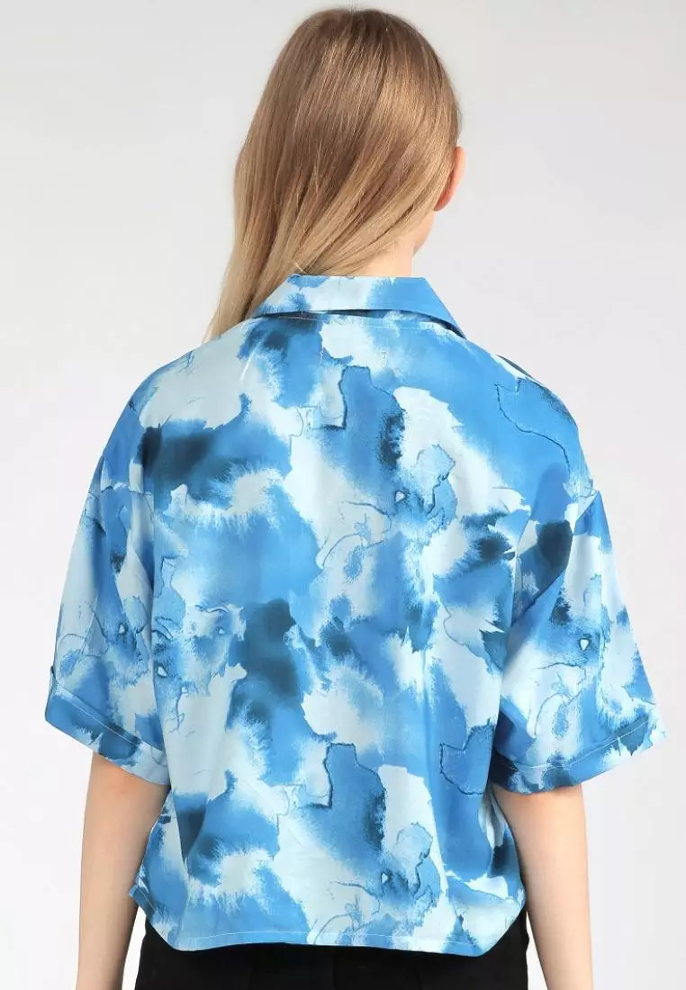 Nade Japan FTA23 LKM Ladies Kemeja Basic Tie Dye Biru