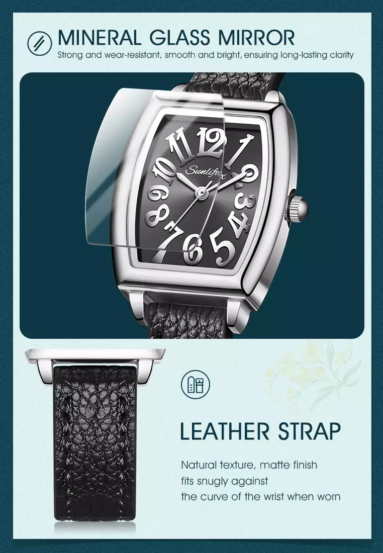 Jam Tangan Wanita Simple Original Korea Tali Kulit Anti Air Jam Tangan Cewek black