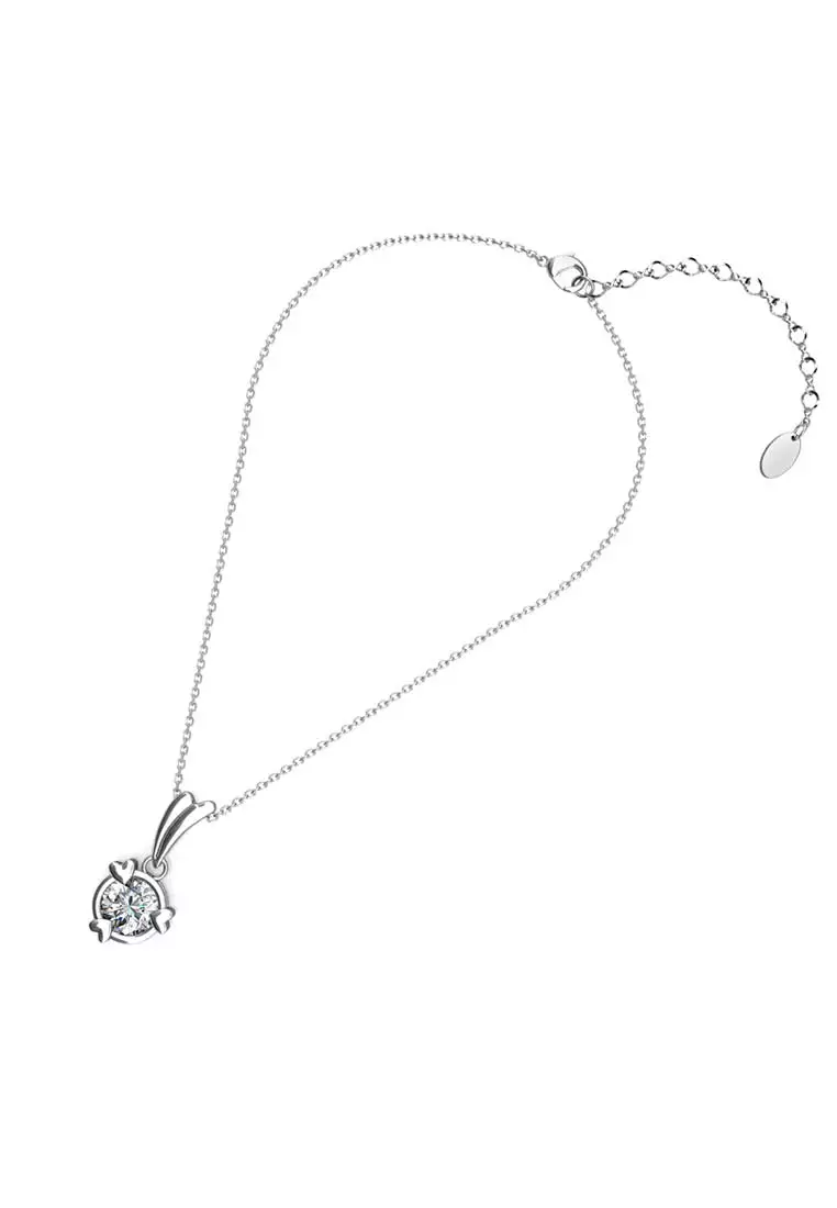 Tri Love Pendant WG - Kalung Crystal by Her Jewellery