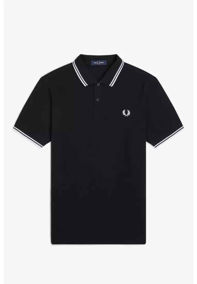 Fred Perry M3600 Twin Tipped Fred Perry Shirt (Black / White / White)