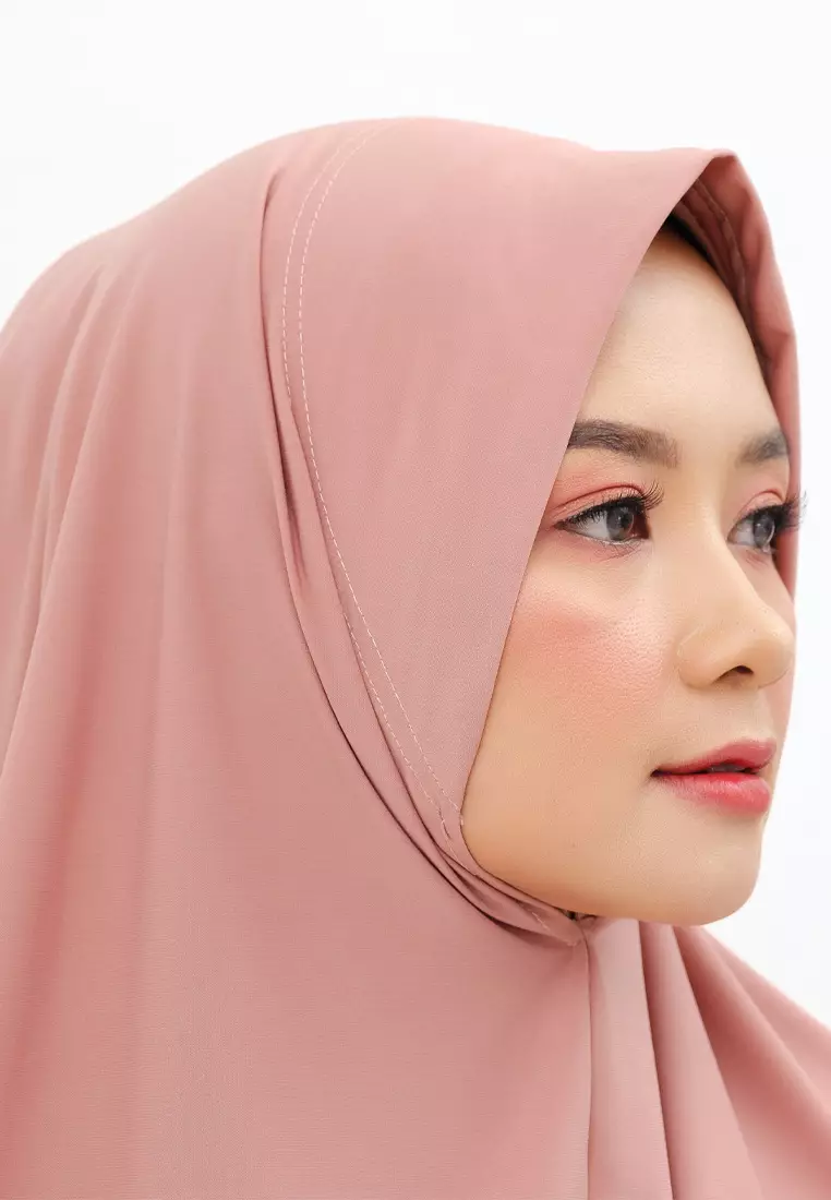 Hijab Jilbab Instan Bergo Super Jersey Cool Tech Wanita Dusty Pink