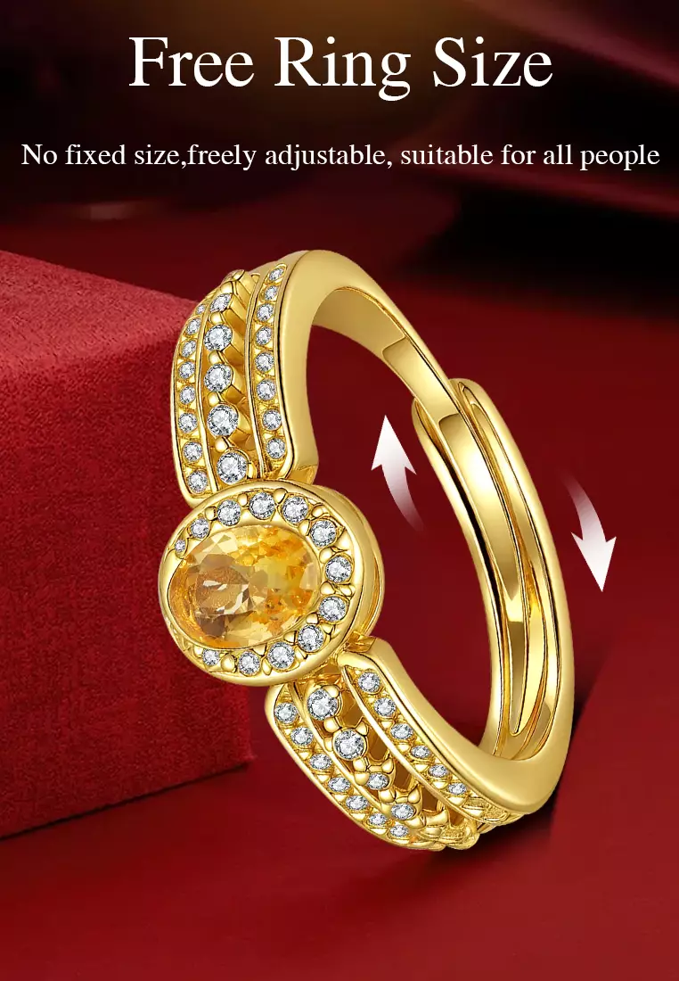Cincin Wanita Perhiasan Mewah Korea Berlian Cincin Cewek Original Free Size Anti Luntur