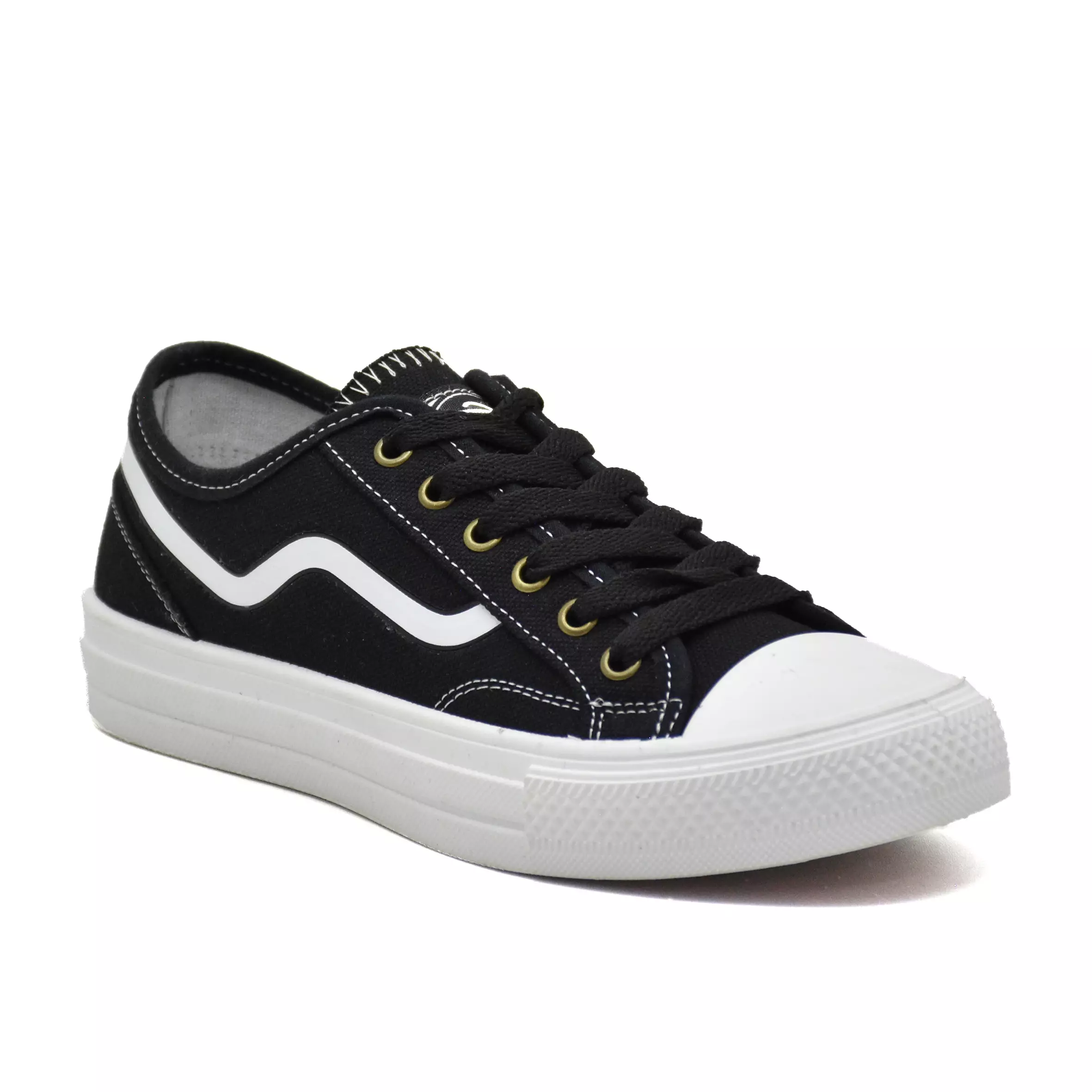 Carvil Sepatu Pria Vinite Low Black/White