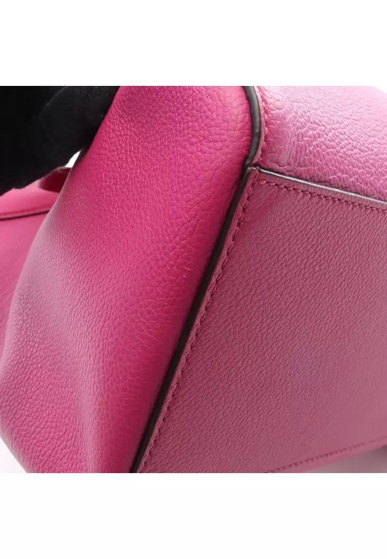 Pre-Loved Fendi ORIGAMI MEDIUM origami Medium Shoulder bag tote bag leather Pink purple