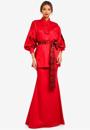 EVA Modern Kurung from Syomirizwa Gupta for ZALORA in Red
