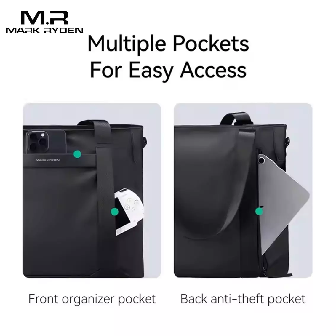 Mark Ryden Tas Jinjing Sling Shoulder Messenger Bag Briefcase Selempang Kerja Kantor Bisnis Laptop MR569-BLACK