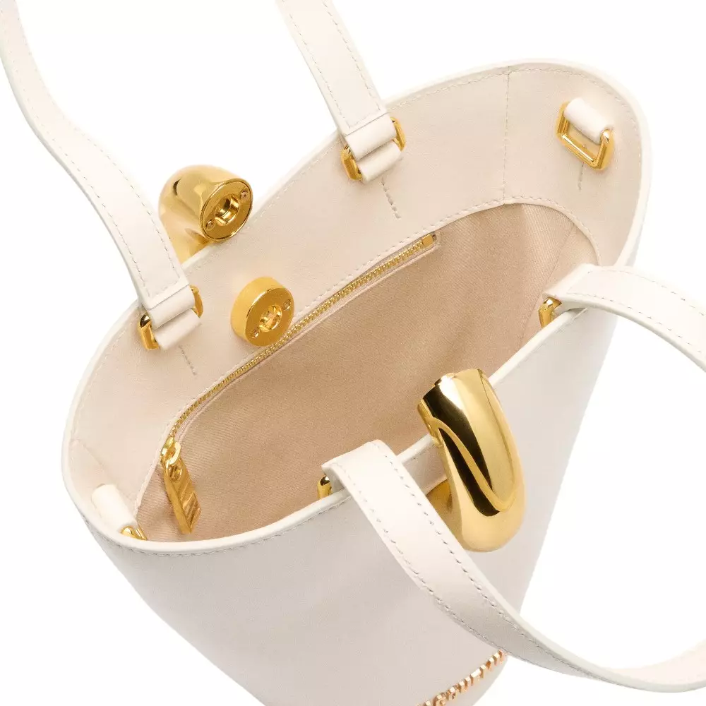 The Small Bambola Asymmetric Bucket Bag Light Ivory