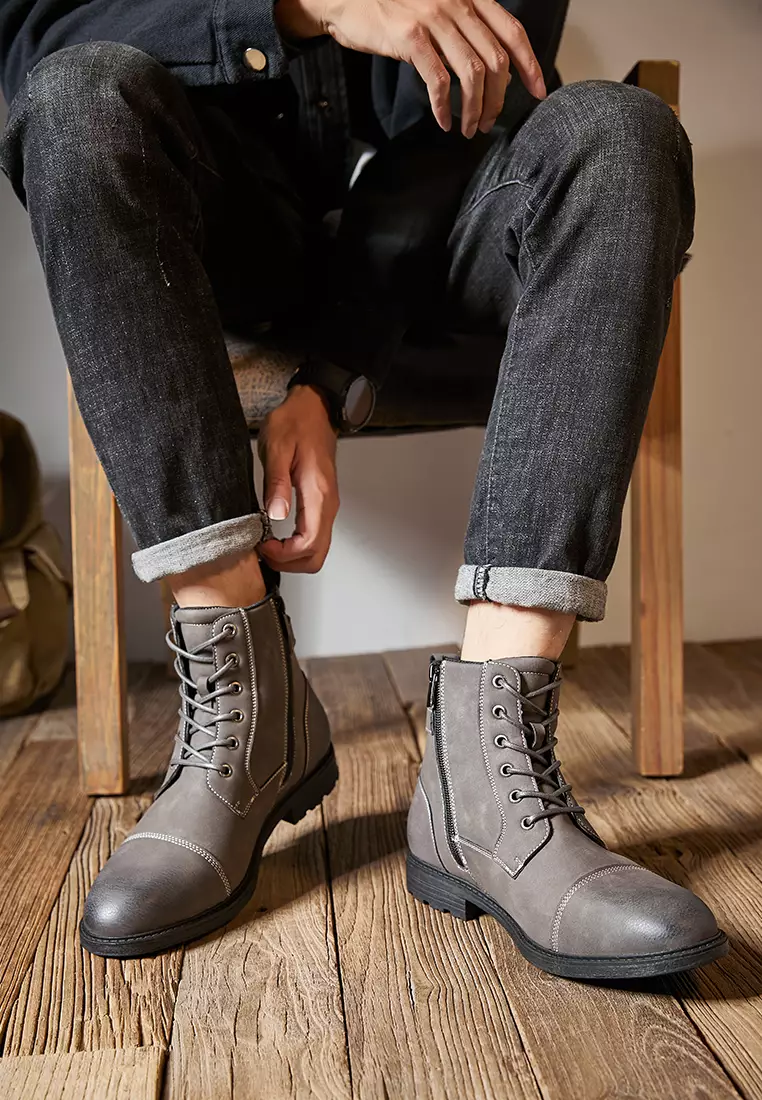 High Top Faux Leather Martin Boots KB2208W