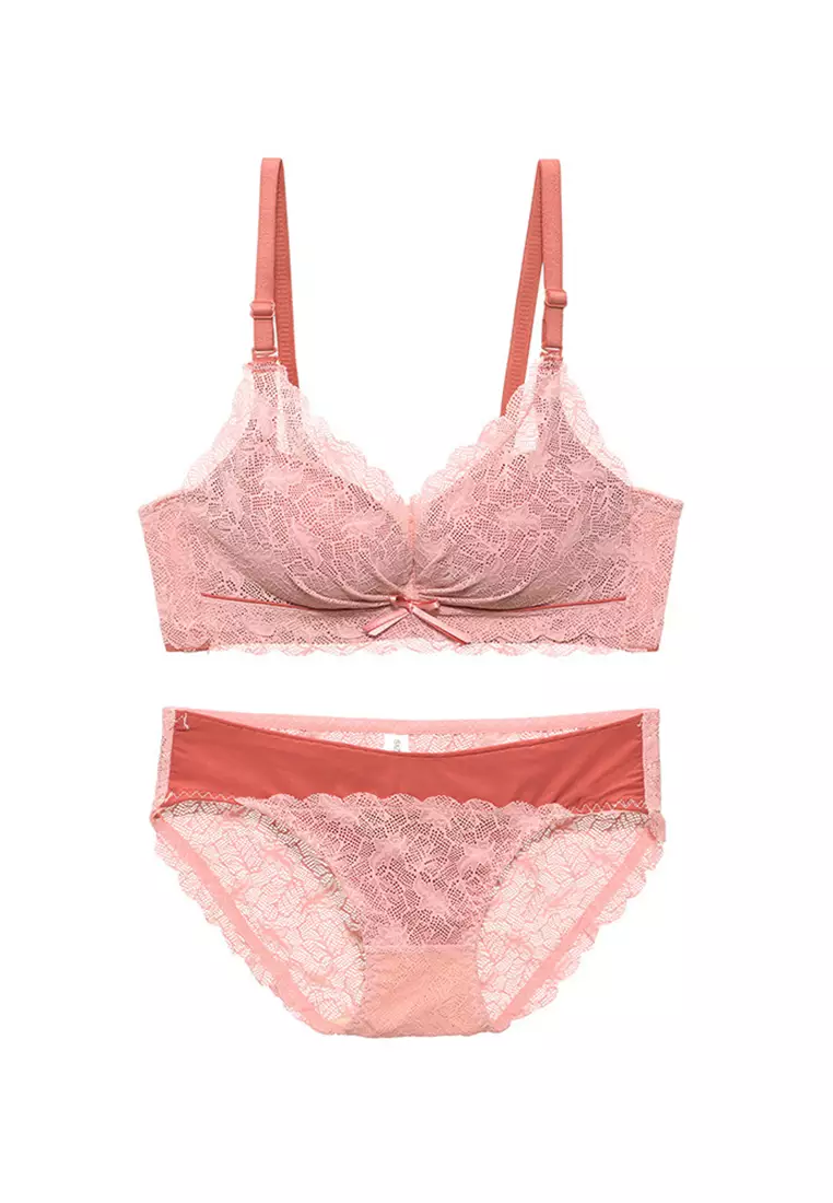 Buy ZITIQUE Women's Japanese Style Sweet Lace Lingerie Set (Bra and  Underwear) - Pink in Pink 2024 Online