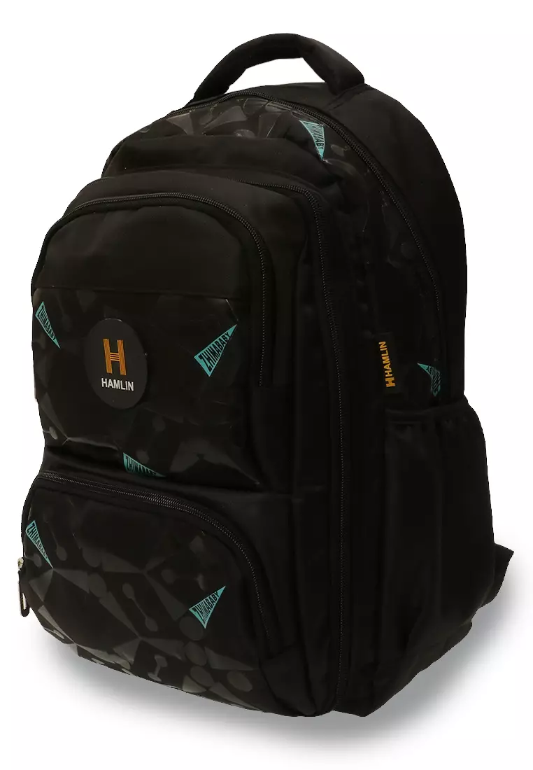 Alessio Tas Ransel Anak Pria Anti Air Backpack Large Compartment Material Nylon ORIGINAL - Black