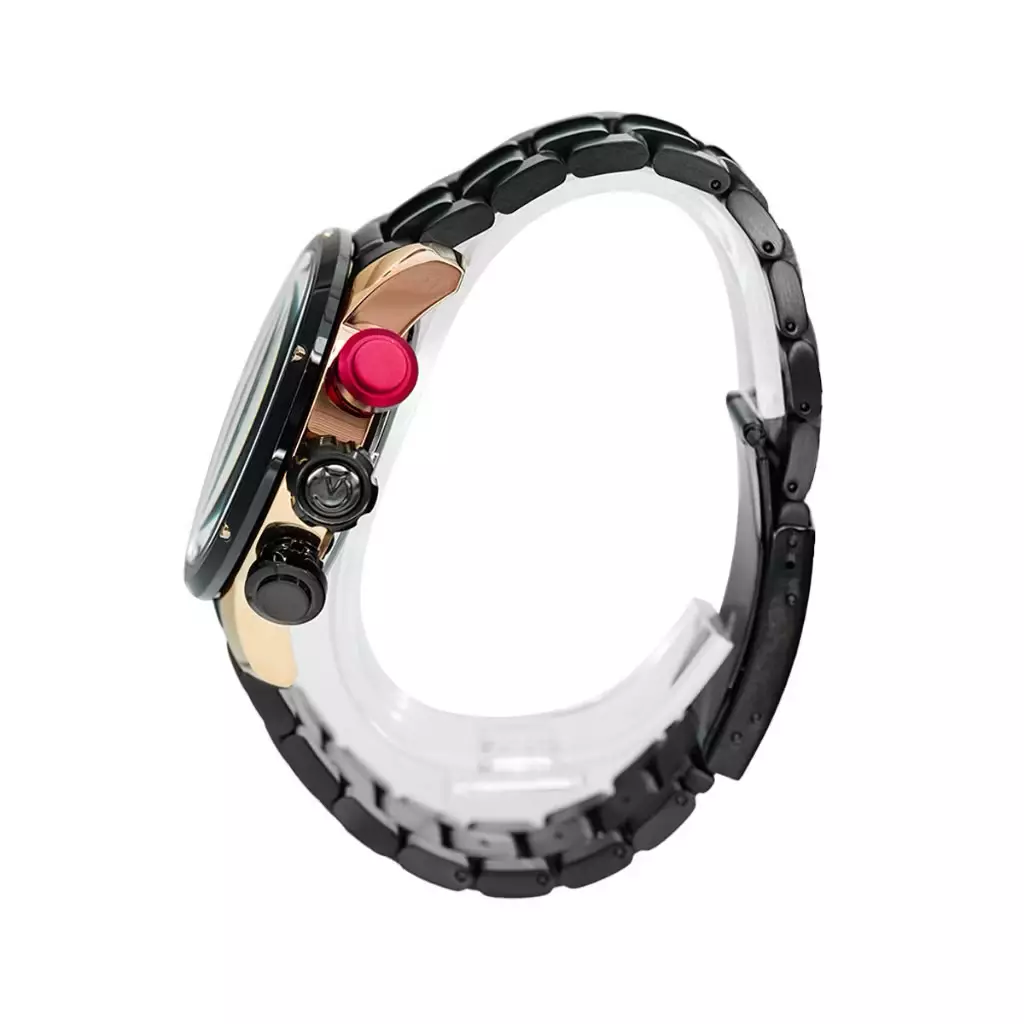 Jam Tangan Pria Alexandre Christie Chronograph AC 6239 MC BBRBA  Men Black Dial Rose Gold Stainless Steel Strap with Exclusive Box