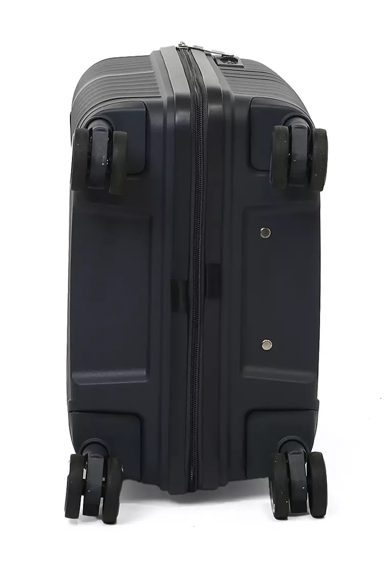 Carlton Koper Size 20inch Unisex Lock Anti Theft Zipper Suitcase Material Fiber ORIGINAL - Dark Gray