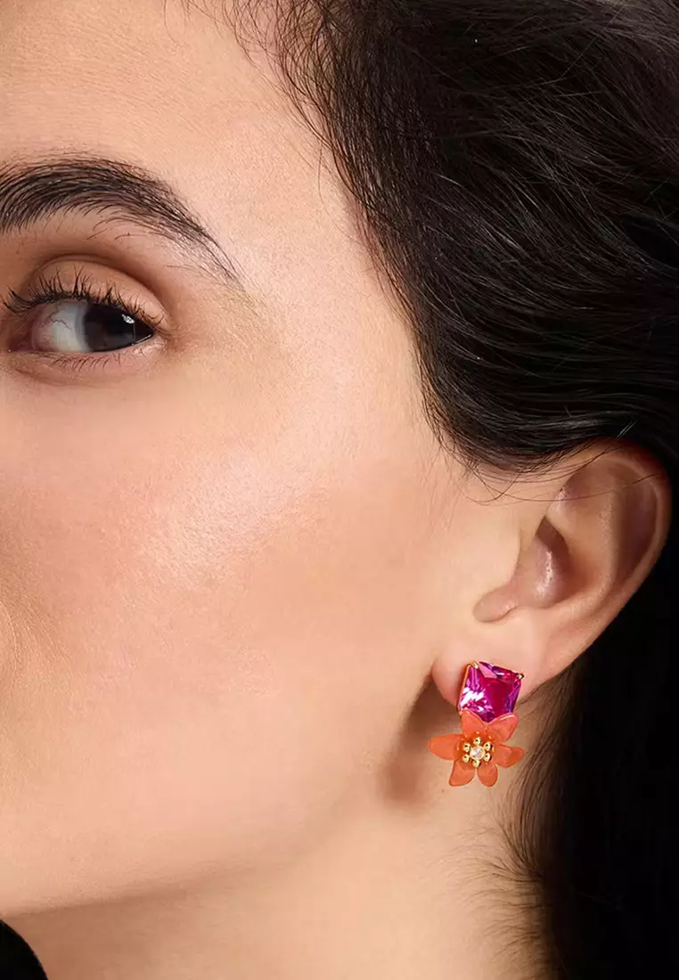 Brighten Up Statement Studs Earrings in Pink/ Multi KH510