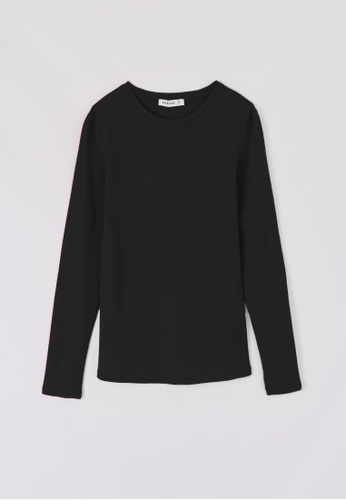 Terranova black Women's Plain Cotton T-Shirt D442EAA9C7F79AGS_1