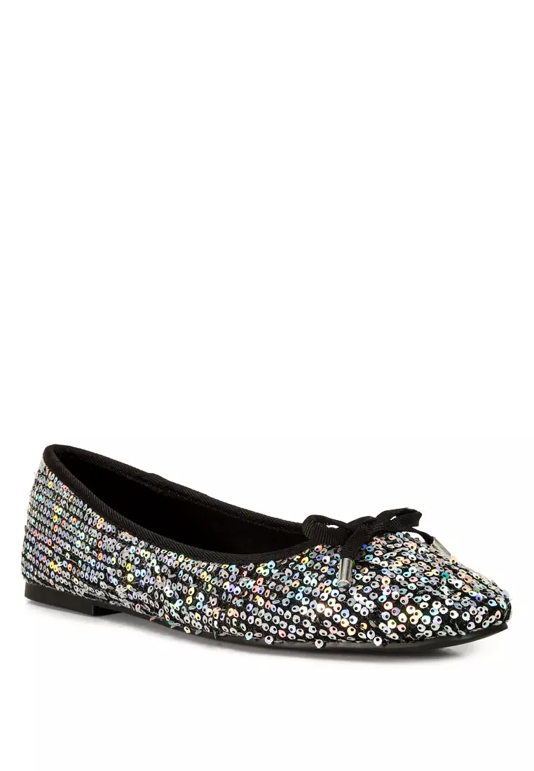 White sequin hotsell flats