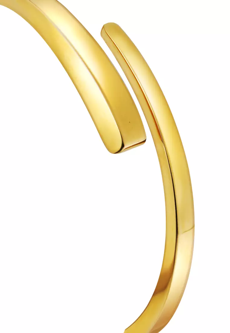 TOMEI Anastasia Extended C-Shape Bangle, Yellow Gold 916