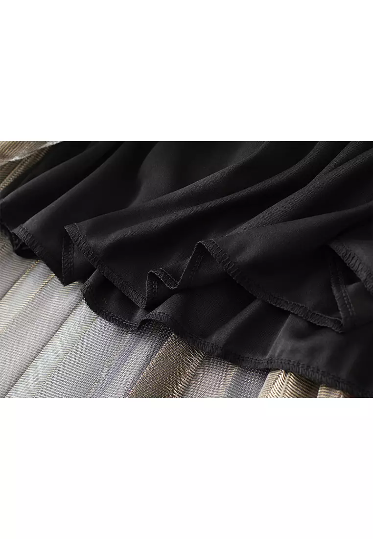 Gradient Rainbow Mesh Maxi Skirt AF0859