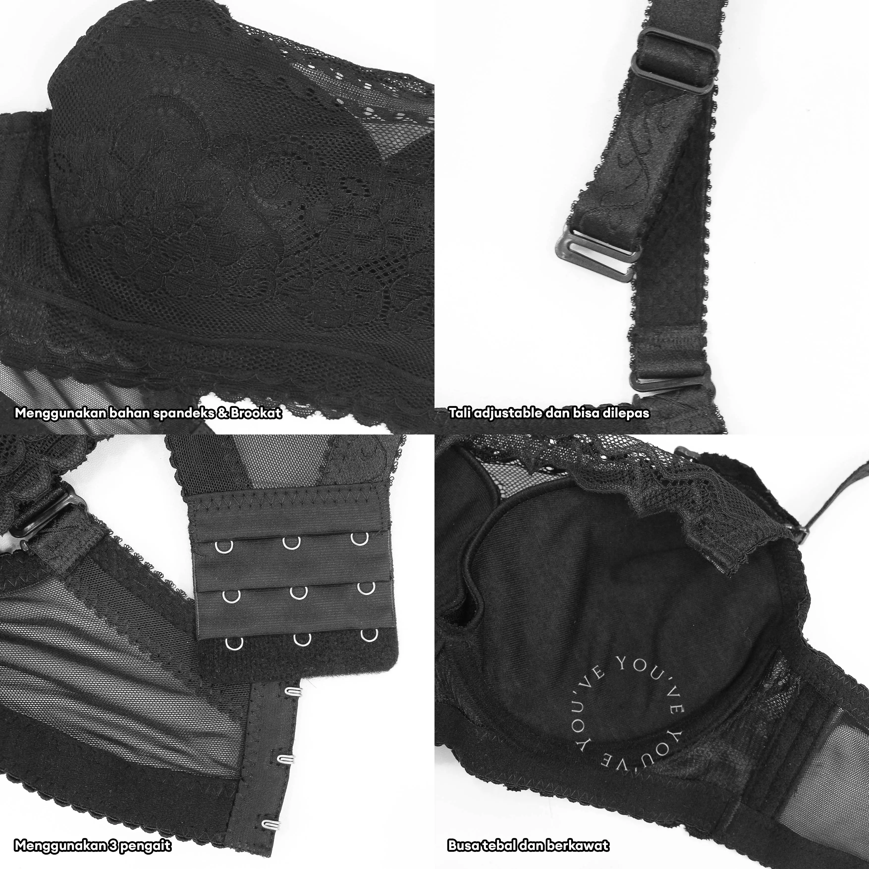 You’ve ( YouHave ) BH Kawat Brokat Premium Bra Kawat Wanita Busa Sedang Bra 002055