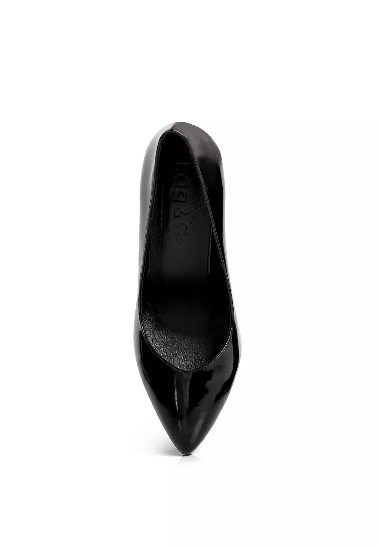 Buy Rag & CO. Black Patent Stiletto Sandals 2023 Online | ZALORA ...