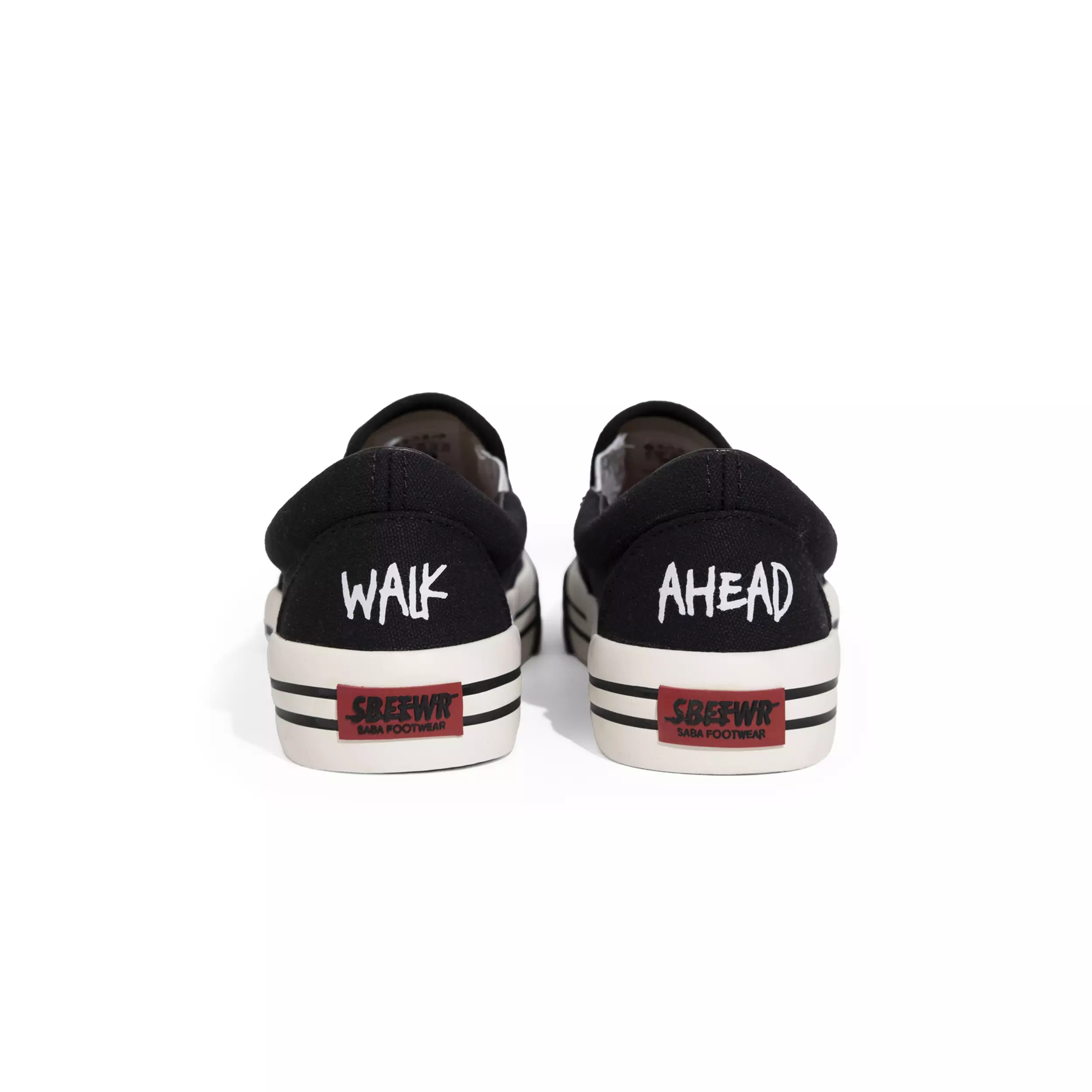 SABA Slip On Skull Pro Black White - Sepatu Sneakers Casual Pria Wanita