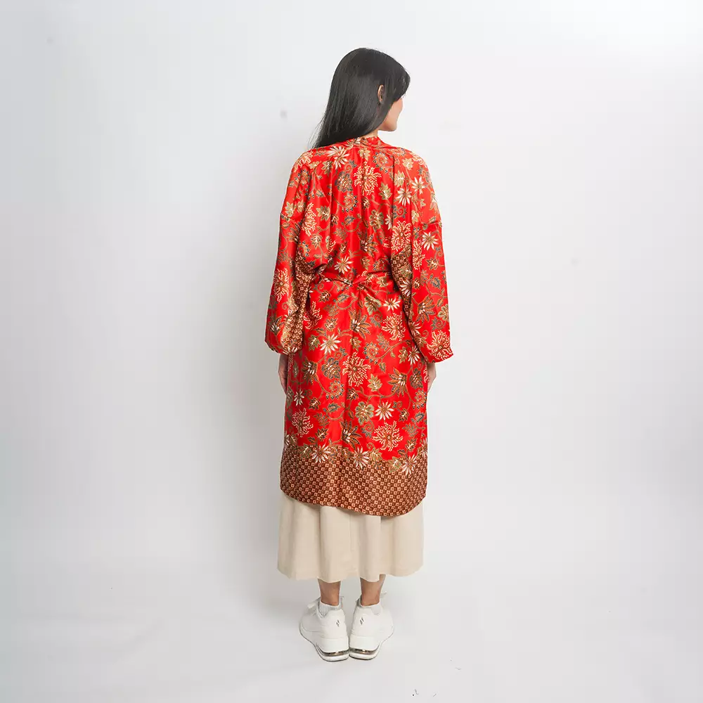 KIMONO SILK BATIK ORANGE