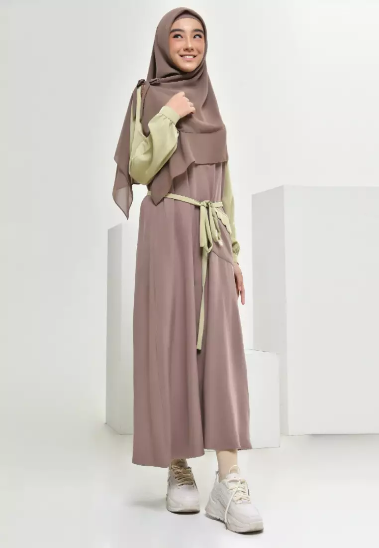 Rabbani - Gamis Dress Muslim Wanita Dreslim Dara Nina Exclusive Coklat